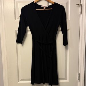 Forever 21 Black Long Sleeve Wrap Dress